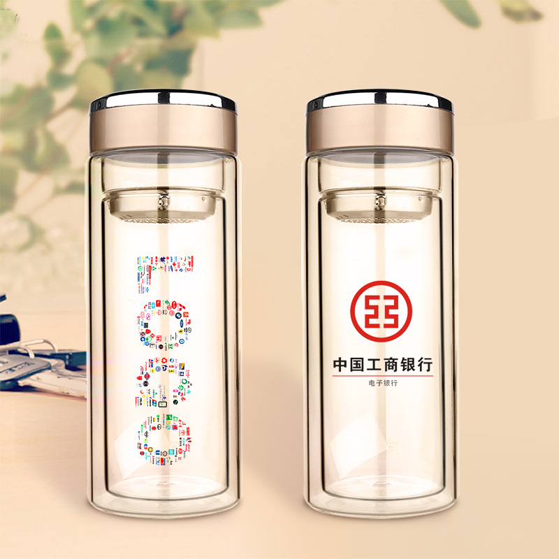 中國(guó)工商銀行定制水杯子案例玻璃杯圖片